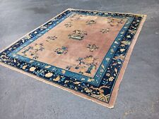 8x9.5 Antique Art Deco Chinese Rug Handmade Hand-knotted Peking Carpet Low Pile , used for sale  Shipping to South Africa