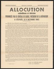 Affiche originale allocution d'occasion  Avignon