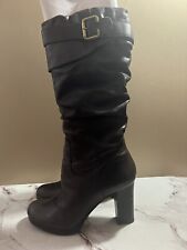 Used, Bronx shoes women's Ada Brown leather Block Heel boots size 41 10 US for sale  Shipping to South Africa