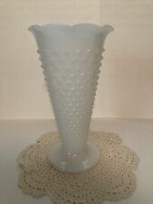 Vintage Anchor Hocking White Milk Glass Hobnail Vase 9.5" for sale  Shipping to South Africa