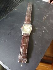 Relógio de pulso de aço inoxidável quartzo traseiro pulseira de couro genuíno vintage bom comprar usado  Enviando para Brazil
