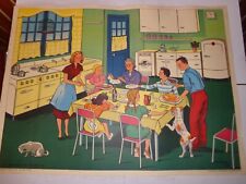 Ancienne Affiche Scolaire Rossignol repas en famille / la maladie d'occasion  Guise