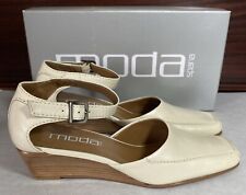 Vintage Moda Spana Cali Bone Ankle Strap Wedge Shoes: Size 7M, used for sale  Shipping to South Africa