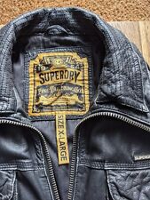 Superdry black leather for sale  KING'S LYNN