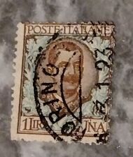 Selo postal 1901 Itália Kingdom-Post italiano uma lira marrom e verde. Last Sta, usado comprar usado  Enviando para Brazil