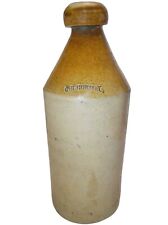 C B GORDON GINGER BEER EARLY-MID 19TH C SALT-GLZD BUTTERSCOTCH STONEWARE BOTTLE for sale  Shipping to Canada