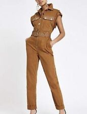 New RIVER ISLAND Denim Brown Utility Boilersuit - GORGEOUS- Size 14  for sale  Shipping to South Africa