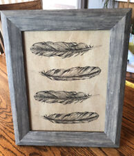 Framed feather artwork for sale  Cheney