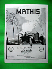 Publicite presse mathis d'occasion  Mazamet