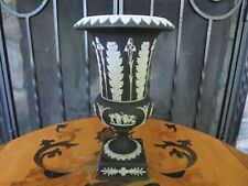 Wedgwood Black Jasperware Acanthus Bellflower Tall Trumpet Pedestal Vase c.1890s for sale  Shipping to Canada