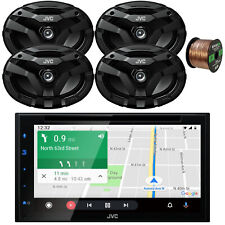 Used, JVC KWV660BT Bluetooth USB Radio Receiver, 4x 6x9" 2-Way 400W Car Speakers, Wire for sale  Shipping to South Africa