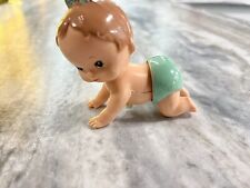 Vintage 1977 Tomy Wind-Up Crawling Baby KID-A-LONGS Toy Teal Bow2Clean & Works? for sale  Shipping to South Africa