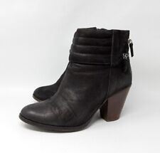 Diba Women's Size 6.5M Black Leather Double Zip Ankle Booties for sale  Shipping to South Africa