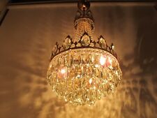 Lámpara de techo antigua vintage de latón | Lámpara de techo de cristales lámpara francesa 1950 segunda mano  Embacar hacia Argentina