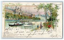 1904 Escena de canoa barco laguna principal escena St. Louis Missouri edificios MO postal, usado segunda mano  Embacar hacia Argentina