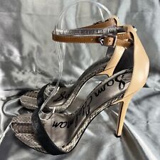 Sapatos femininos Sam Edelman Eleanor salto tornozelo 9 couro marrom cobra fivela comprar usado  Enviando para Brazil