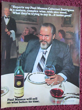 1980 PAUL MASSON Cabernet Sauvignon Red Wine Print Ad ~ ORSON WELLES Experts Say, used for sale  Shipping to South Africa