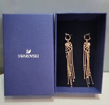 Swarovski Crystal Rose Gold Long Dangly Earrings In Box Hinge Fasten Worn Once for sale  Shipping to South Africa