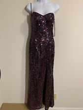 FAVIANA Glamour Formal Pageant Gown Size 2 Beaded Open Back Purple for sale  Shipping to South Africa