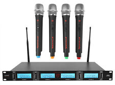 Rockville RWM4401UH QUAD UHF 4 Wireless HandHeld Microphone System w/LCD Display for sale  Shipping to South Africa