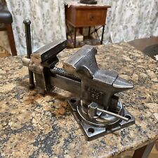 VINTAGE SCOUT SWIVEL ANVIL VISE 3-1/2''JAWS,CAST IRON BENCH VICE WITH PIPE GRIPS for sale  Shipping to South Africa