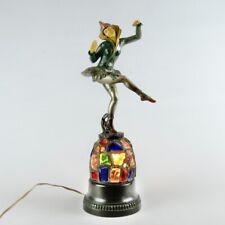 Usado, Antigua lámpara arlequín pixie de bronce Gerdago art deco década de 1920 con sombra Millefiori segunda mano  Argentina 