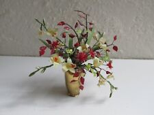 Artisan made Doll House miniature flower display in vase - red and cream  for sale  Shipping to South Africa