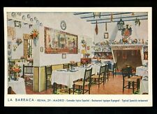 Restaurant postcard Spain Madrid La Barraca tiles pottery interior view, usado comprar usado  Enviando para Brazil