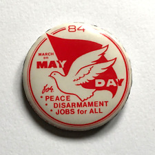MARCH 1984 MAY DAY FOR PEACE DISARMAMENT JOBS Vintage Pinback Button AUSTRALIA R segunda mano  Embacar hacia Argentina