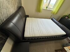 leather faux double bed for sale  CALLINGTON