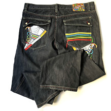 COOGI Jeans Straight Leg Black Mens Colorful Sneaker Embroidery Pocket Sz W42X34 for sale  Shipping to South Africa
