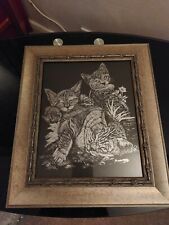Engraved cat picture for sale  LUTON