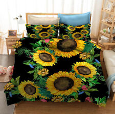 Conjunto de roupa de cama pintura a óleo flor do sol 3D capa de edredom fronha 2 comprar usado  Enviando para Brazil