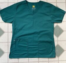 Wonder Work Women's Classic Fit  V-Neck Scrub Top Size Small HUNTER GREEN, used for sale  Shipping to South Africa