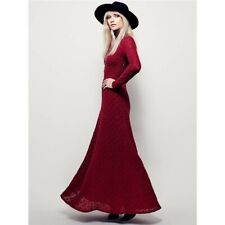 Usado, Vestido maxi Free People White River manga longa gola alta elástico vermelho tamanho P comprar usado  Enviando para Brazil