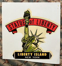 Original Vintage LIBERTY ISLAND Nova York TRAVEL Água DECALQUE Estátua Liberdade NYC comprar usado  Enviando para Brazil