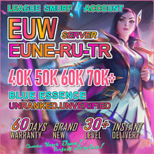 EUW EUNE RU TR🎖️League of Legends ACCOUNT LOL Smurf 40K 50K 60K 70K BE UNRANKED d'occasion  Expédié en Belgium