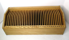 VTG Wooden CD Holder 32 Slot Storage Organizer Wood Box Media Mail Shelf Rack, used for sale  Shipping to South Africa