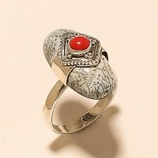 Australian Dendritic Opal Designer Ring 925Sterling Silver Handmade Fine Jewelry comprar usado  Enviando para Brazil