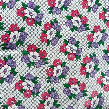 Vintage Flour Feed Sack Fabric Purple Pink Polka Dots Floral 44x37" for sale  Shipping to South Africa