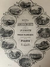 Monthly AMUSEMENTS, A Sett of Twelve,Piano,por E. MACK, Partituras Antigas, 1867 comprar usado  Enviando para Brazil