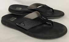 Sandálias chinelos tanga listras pretas brancas chinelo praia masculino Reef tamanho 9 comprar usado  Enviando para Brazil
