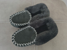 Moccasins 100% Australian Sheepskin Slippers UGGs (NEW) Black - Mother's Day for sale  Shipping to South Africa