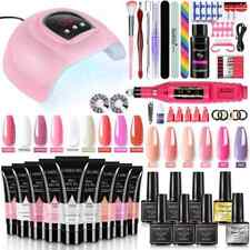 Manicure Set Poly Nail Gel Set with Nail Gel Electric Nail Drill Nail Lamp Set for sale  Shipping to South Africa