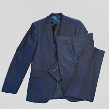 Used, J.FERRAR Slim Fit Mens 2 Piece 2 Button Suit Blazer Jacket 38R  Pant 29x30 Blue for sale  Shipping to South Africa