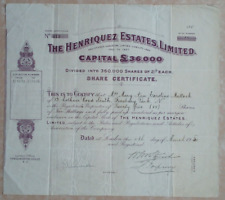 Share certificate 1910 for sale  LONDON