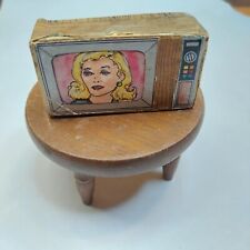 Muebles de madera vintage hechos a mano para Barbie TV y mesa segunda mano  Embacar hacia Mexico