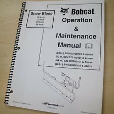 BOBCAT 60 72 84 96 INCH SNOW PLOW Owner Operator Operation Maintenance Manual, used for sale  Portland