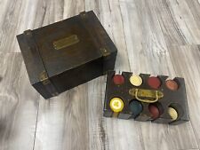 Quartersawn Oak Poker Chip Caddy and Storage Box Poker Coins Included, used for sale  Shipping to South Africa