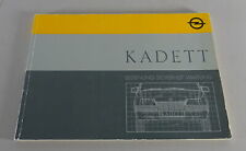 Instruções de operação/manual Opel Kadett E Incl. Suporte Gsi + Cabriolet 03/1987 comprar usado  Enviando para Brazil